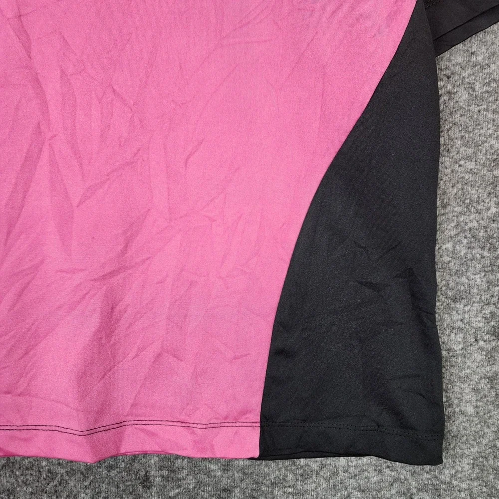 Ryka T-Shirt Womens 2X Athleisure Pink Black Colorblock Logo EUC